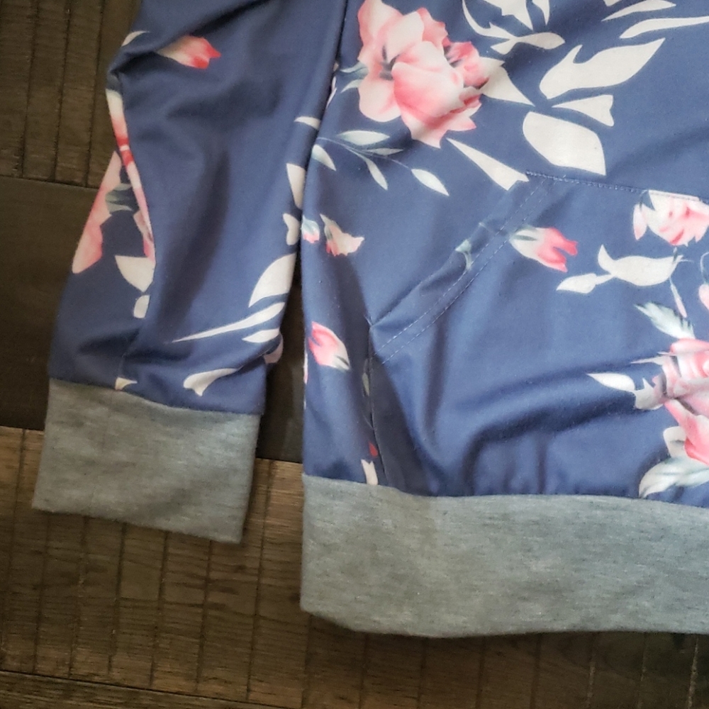 Blue Floral Hoodie - Picture 3 of 4